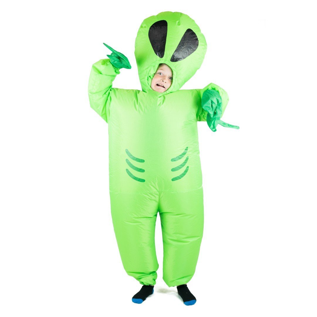 Disfraz de Alien Verde Hinchable para niño y niña